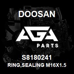 S8180241 Doosan RING,SEALING M16X1.5 | AGA Parts