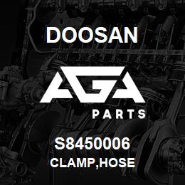 S8450006 Doosan CLAMP,HOSE | AGA Parts