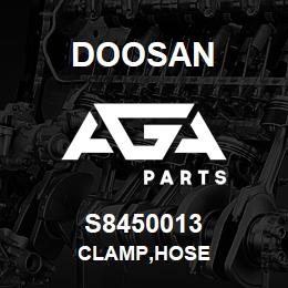 S8450013 Doosan CLAMP,HOSE | AGA Parts