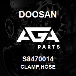 S8470014 Doosan CLAMP,HOSE | AGA Parts