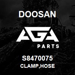 S8470075 Doosan CLAMP,HOSE | AGA Parts