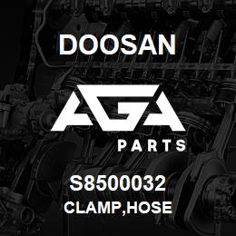 S8500032 Doosan CLAMP,HOSE | AGA Parts