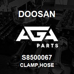 S8500067 Doosan CLAMP,HOSE | AGA Parts