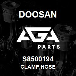 S8500194 Doosan CLAMP,HOSE | AGA Parts