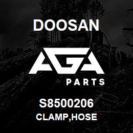 S8500206 Doosan CLAMP,HOSE | AGA Parts