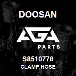 S8510778 Doosan CLAMP,HOSE | AGA Parts