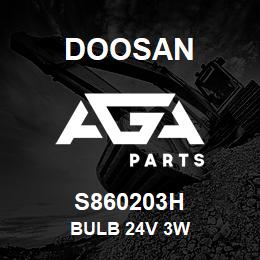 S860203H Doosan BULB 24V 3W | AGA Parts