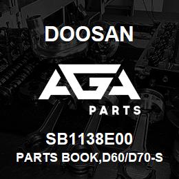 SB1138E00 Doosan PARTS BOOK,D60/D70-S5 (Intm 4- 3 SPD) | AGA Parts