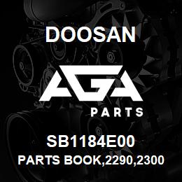 SB1184E00 Doosan PARTS BOOK,2290,2300 | AGA Parts