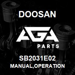 SB2031E02 Doosan MANUAL,OPERATION | AGA Parts