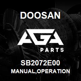 SB2072E00 Doosan MANUAL,OPERATION | AGA Parts