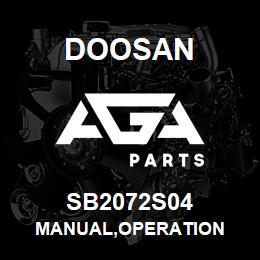 SB2072S04 Doosan MANUAL,OPERATION | AGA Parts