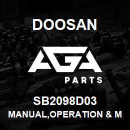 SB2098D03 Doosan MANUAL,OPERATION & MAINTENANCE | AGA Parts