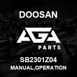 SB2301Z04 Doosan MANUAL,OPERATION | AGA Parts