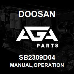 SB2309D04 Doosan MANUAL,OPERATION | AGA Parts