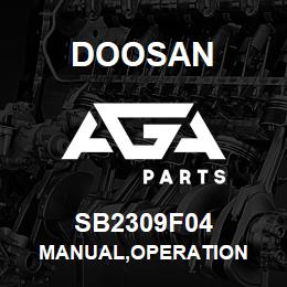 SB2309F04 Doosan MANUAL,OPERATION | AGA Parts