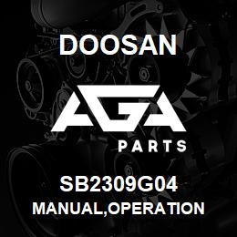 SB2309G04 Doosan MANUAL,OPERATION | AGA Parts