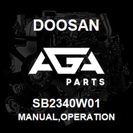 SB2340W01 Doosan MANUAL,OPERATION | AGA Parts