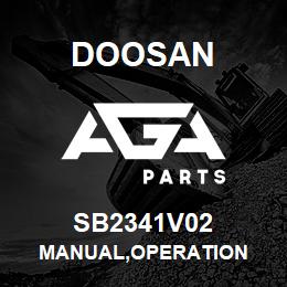 SB2341V02 Doosan MANUAL,OPERATION | AGA Parts