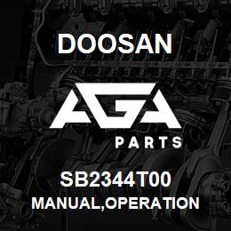 SB2344T00 Doosan MANUAL,OPERATION | AGA Parts