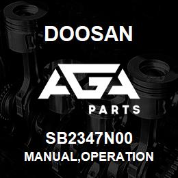 SB2347N00 Doosan MANUAL,OPERATION | AGA Parts