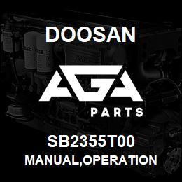 SB2355T00 Doosan MANUAL,OPERATION | AGA Parts