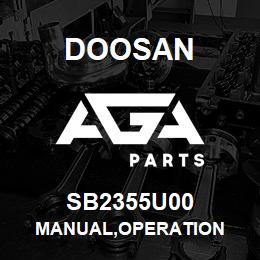 SB2355U00 Doosan MANUAL,OPERATION | AGA Parts