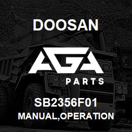 SB2356F01 Doosan MANUAL,OPERATION | AGA Parts