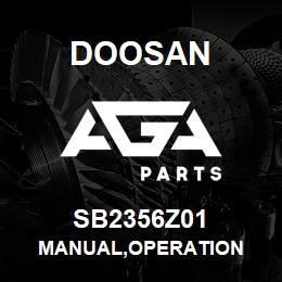 SB2356Z01 Doosan MANUAL,OPERATION | AGA Parts