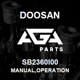 SB2360I00 Doosan MANUAL,OPERATION | AGA Parts