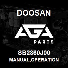 SB2360J00 Doosan MANUAL,OPERATION | AGA Parts