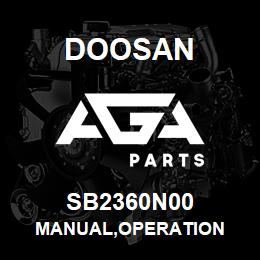 SB2360N00 Doosan MANUAL,OPERATION | AGA Parts