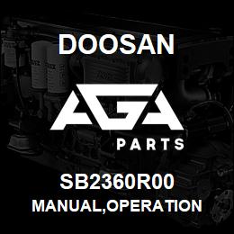 SB2360R00 Doosan MANUAL,OPERATION | AGA Parts