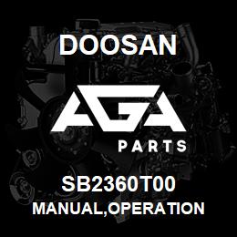 SB2360T00 Doosan MANUAL,OPERATION | AGA Parts