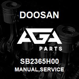 SB2365H00 Doosan MANUAL,SERVICE | AGA Parts