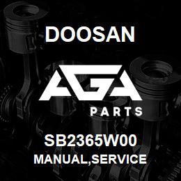 SB2365W00 Doosan MANUAL,SERVICE | AGA Parts