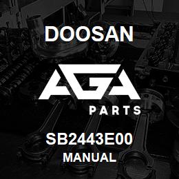 SB2443E00 Doosan MANUAL | AGA Parts