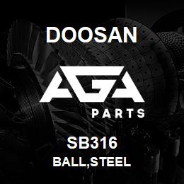 SB316 Doosan BALL,STEEL | AGA Parts