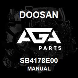 SB4178E00 Doosan MANUAL | AGA Parts