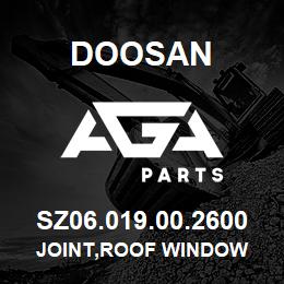 SZ06.019.00.2600 Doosan JOINT,ROOF WINDOW | AGA Parts