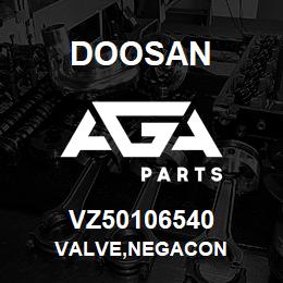 VZ50106540 Doosan VALVE,NEGACON | AGA Parts