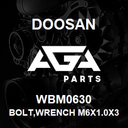 WBM0630 Doosan BOLT,WRENCH M6X1.0X30 | AGA Parts