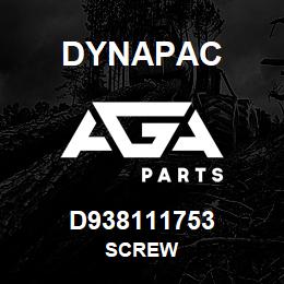 D938111753 Dynapac SCREW | AGA Parts