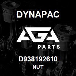 D938192610 Dynapac NUT | AGA Parts