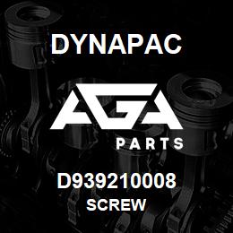 D939210008 Dynapac SCREW | AGA Parts