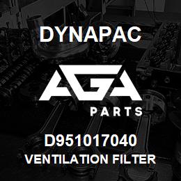 D951017040 Dynapac VENTILATION FILTER | AGA Parts