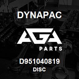 D951040819 Dynapac DISC | AGA Parts