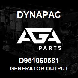 D951060581 Dynapac GENERATOR OUTPUT | AGA Parts