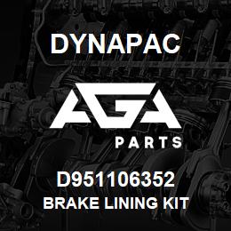 D951106352 Dynapac BRAKE LINING KIT | AGA Parts