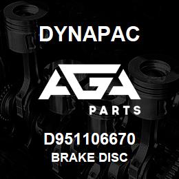 D951106670 Dynapac BRAKE DISC | AGA Parts